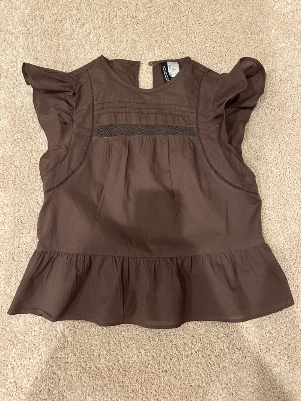 H&M LACE-INSET PEPLUM BLOUSE